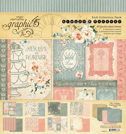 Graphic 45 Always & Forever 8” x 8” Collection Pack